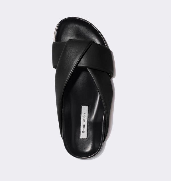 Folded Slide Sandal - Black