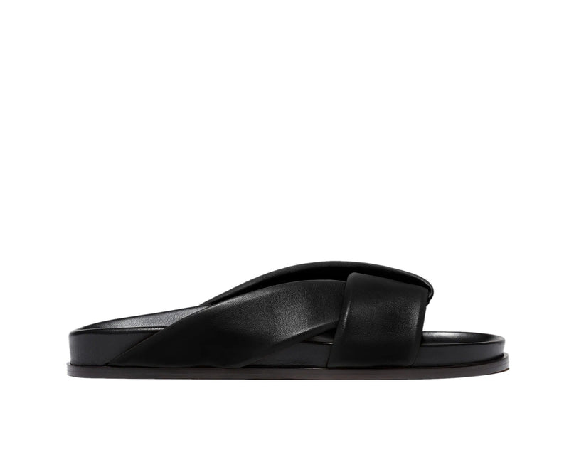 Folded Slide Sandal - Black