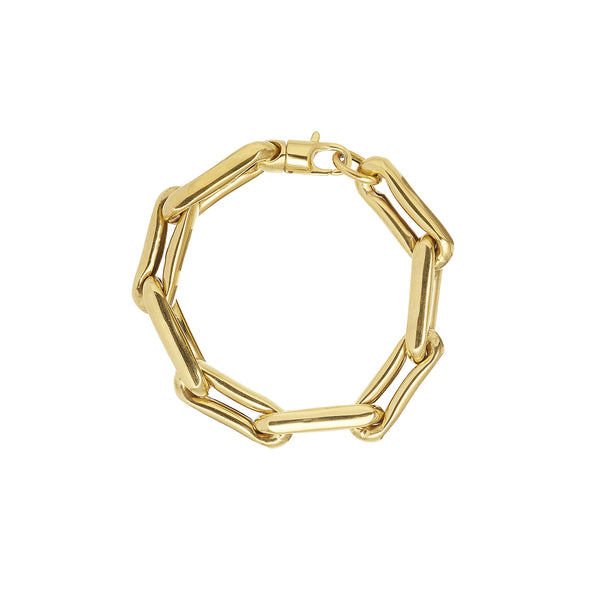 Large Gold Square Link Bracelet