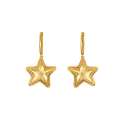 Brushed Gold Star Earrings