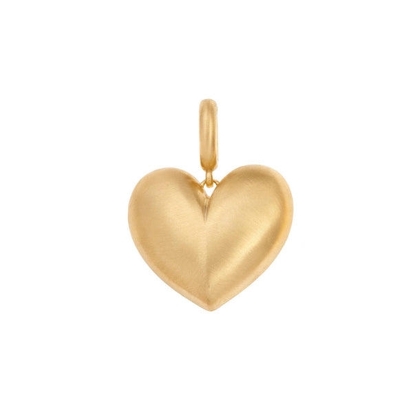 Brushed Gold Heart Charm