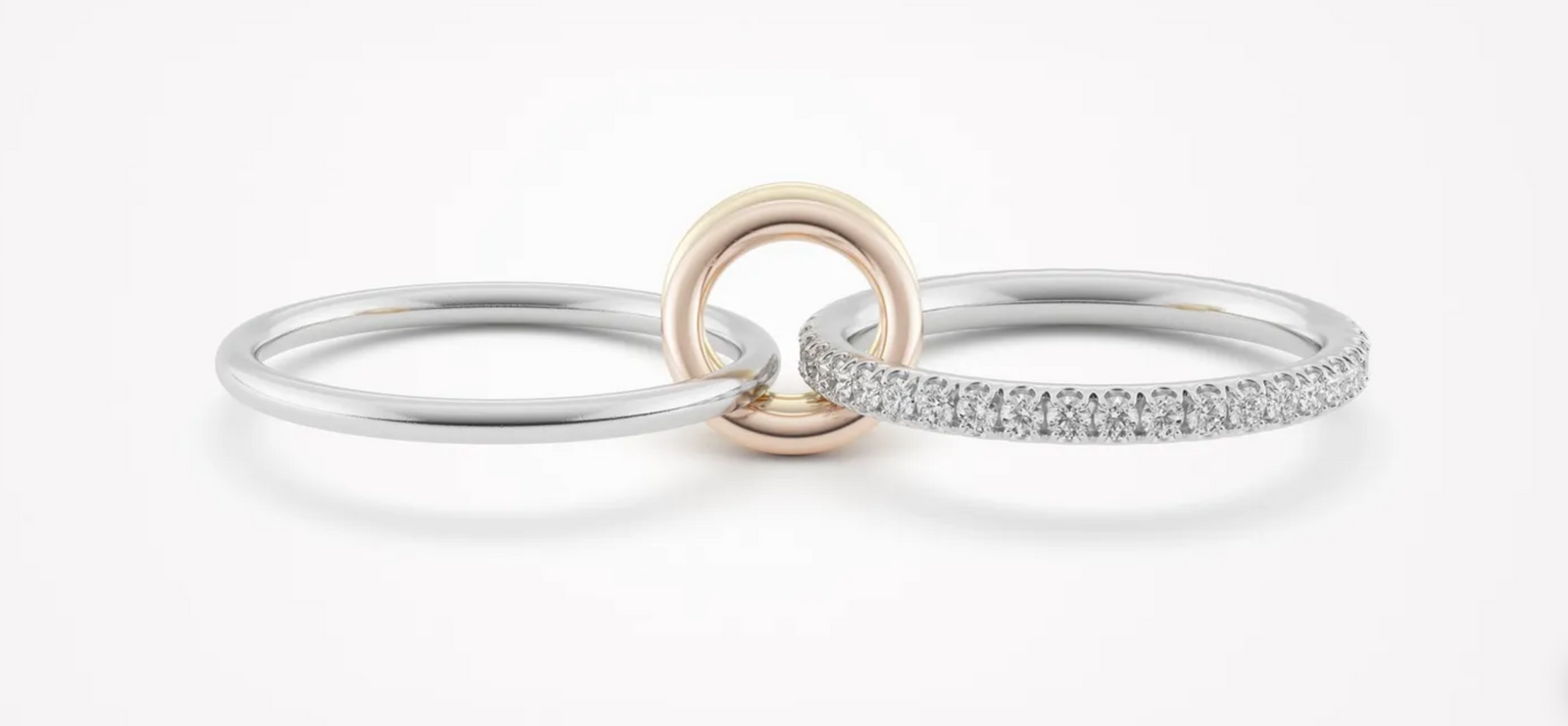 【SPINELLI KILCOLLIN】white, yellow and rose gold rings Sonny MX 18kt white, yellow and rose gold diamond ring in