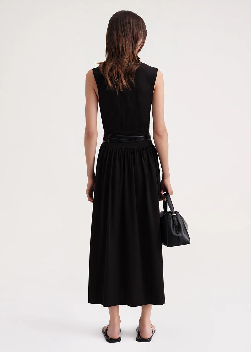 Sleeveless Cotton Tee Dress - Black