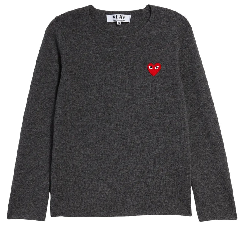 Crewneck Embroidered Sweater - Grey