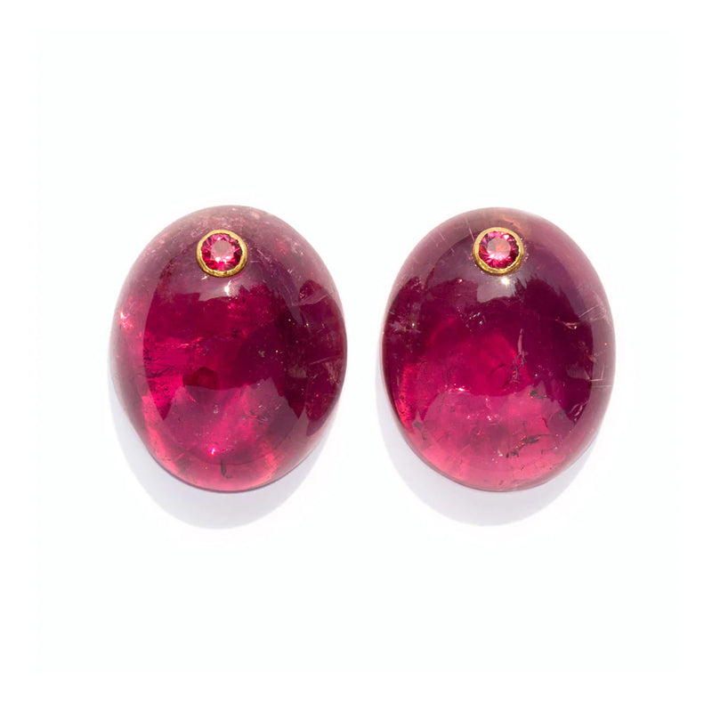 Pink Tourmaline "Jelly Bean" Earrings
