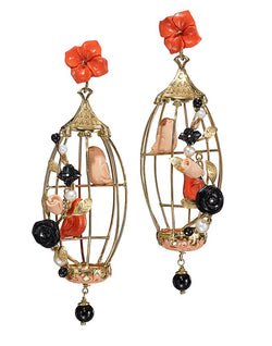 Of Rare Origin Lovebird Earrings - Coral @ Hero Shop